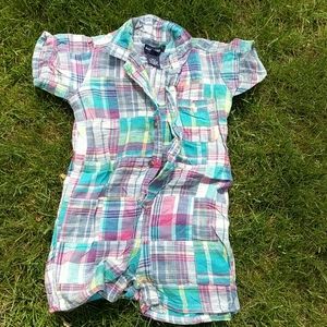 Ralph Lauren boys Madras plaid 18-24m 1 piece